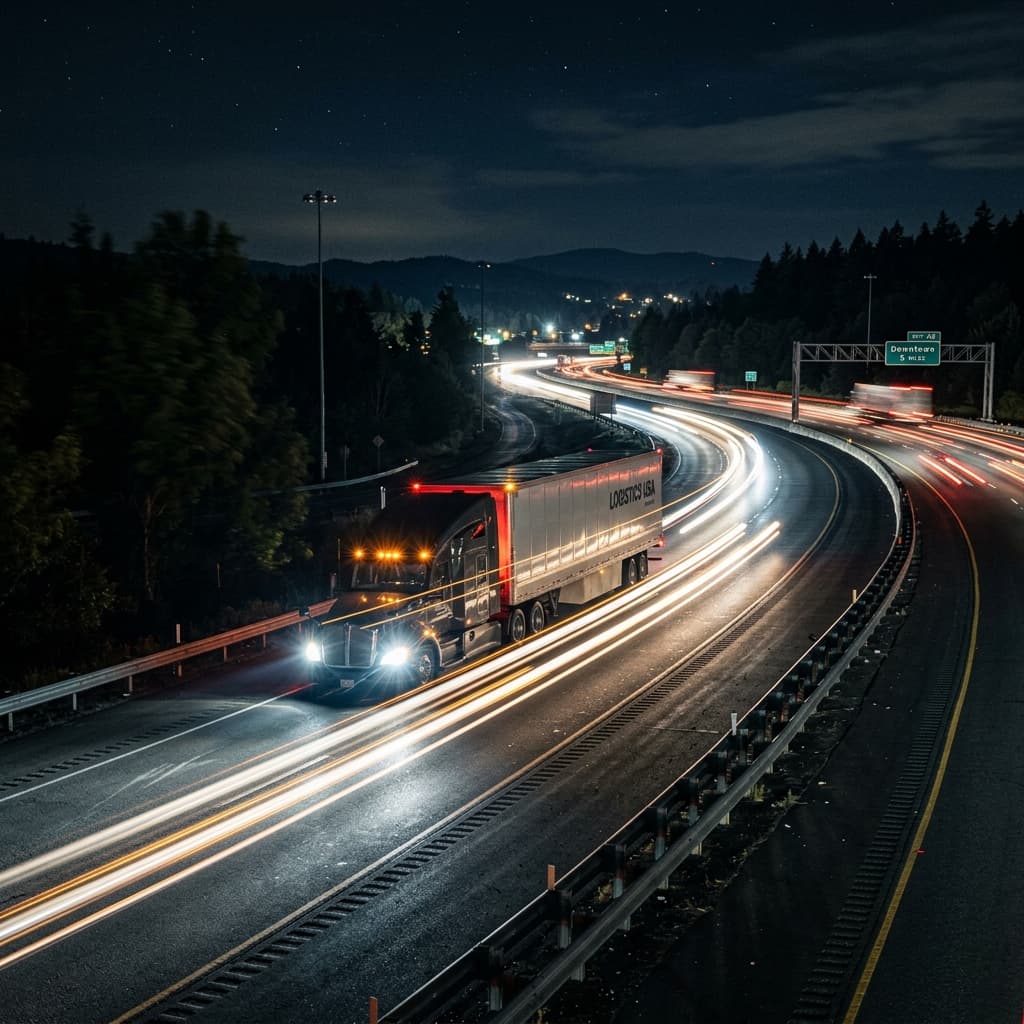 Truck on highway